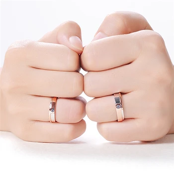 NSCD cuplu inel, a crescut bărbați de culoare și femei 925 de Argint inel de nunta,cu certificat(pretul este pentru un inel)