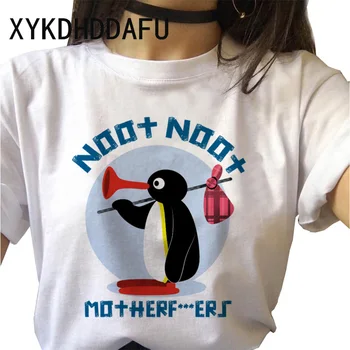 Nu Noot Pingu Tricou Femei Ulzzang Kawaii Îmbrăcăminte Amuzant tricou Vintage Estetic Noul Tricou Cartonn Tee de sex Feminin