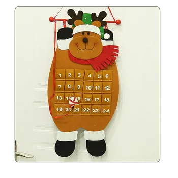 Numărătoarea Inversă De Crăciun Advent Calendar Simțit Pânză Moș Crăciun, Om De Zăpadă Elan Ornamente De Crăciun Cadou De Anul Nou Decor De Crăciun Prop