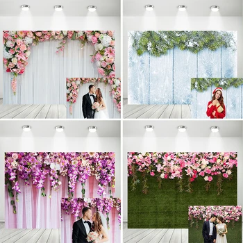 Nunta Cu Imagini De Flori Căsătorie Copil Nou-Născut De Ziua Fundal Personalizat Fotografie De Fundal Studio Foto Vinil Photophone