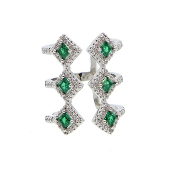 Nunta logodna cz inel pentru femei albastru verde roșu geometrice cubic zirconia deschide complet inele
