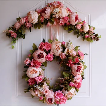 Nuntă de Crăciun Simulare DIY artificiale ghirlande de flori cununa set ușa ghirlanda petrecere acasă decor gradina coroană de flori false