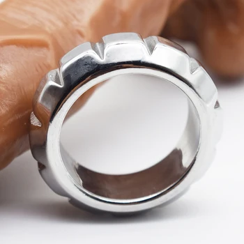 NUUN inel de penis din oțel inoxidabil gogoasa metal penis inele 38mm 47mm cablajului intarziere ejaculare SM adult jucărie de sex masculin dispozitiv de castitate