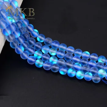 O+ Mat, Albastru Mat Austriac de Cristal Margele Rotunde Pentru a Face Bijuterii 6 8 10 12 mm Sclipici Piatra Margele Diy Brățară en-Gros