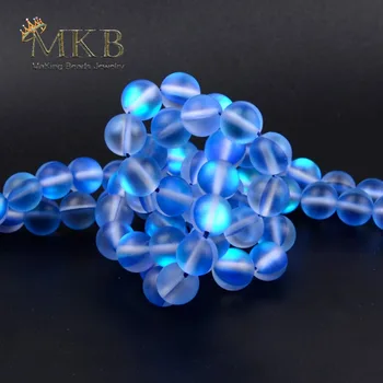 O+ Mat, Albastru Mat Austriac de Cristal Margele Rotunde Pentru a Face Bijuterii 6 8 10 12 mm Sclipici Piatra Margele Diy Brățară en-Gros