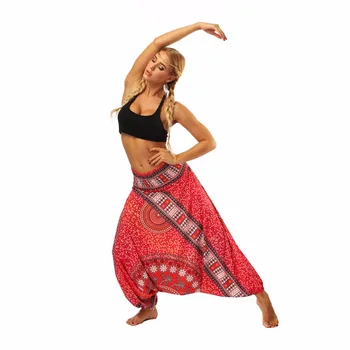 O Mărime Femei pantaloni de Yoga Amestec Bohemia Multicolor Imprimare Geometrice Lung Pantaloni de Yoga Indian Vrac Confortabil Harem Pantaloni Imprimate