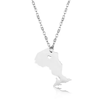 O populare din oțel inoxidabil harta colier cu Canadian decalcomanii cu dubla fata, Ontario pandantiv pentru femei harta bijuterii.