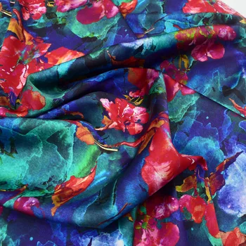 O revoltă de culoare pictură digitală stretch tesatura de matase pentru rochie din satin telas por metrou bazin riche getzner ț tissus ua metri