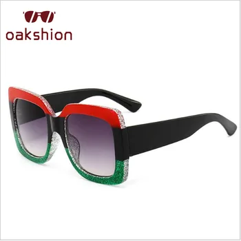 Oakshion Femei Vintage Supradimensionate Cadru Pătrat ochelari de Soare Brand de Moda Designer de Bling Stras Ochelari de Soare Nuante Oculos desol