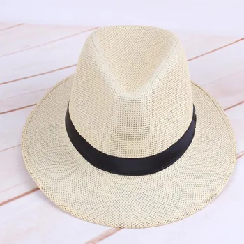 Oameni De Paie Pălărie Panama Manual Cowboy Capac Plajă De Vară De Călătorie Palarie De Soare B99