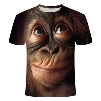 Oamenii de Animale tricou Urangutan/monkey 3D de Imprimare tricou Barbati Haioase tricouri topuri cu Maneci Scurte O-gât de Imprimare 3D Haine de Vară S-6XL