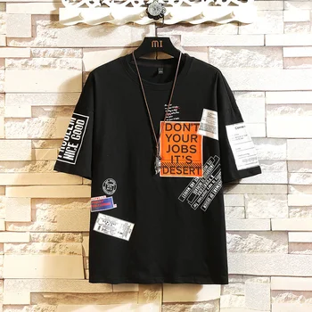 Oamenii Hip Hop Tricou Streetwear Amuzant Scrisoare De Imprimare T-Shirt De Vară Harajuku Tricou Maneci Scurte Topuri Tricou Tricou Skateboard