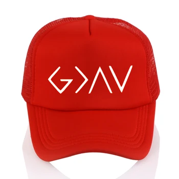 Oamenii lui Dumnezeu Este mai Mare de simboluri de imprimare pălărie Dumnezeul Creștin Simboluri Specifice Trupa Modei Masculine Plasă de camionagiu Sepci de Baseball