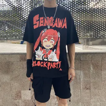 Oamenii lui Senpai Anime Fată Nerdy Bumbac Imprimare Negru T-shirt Femei Manga Streetwear Tee Bumbac Tricou Unisex Harajuku Haine