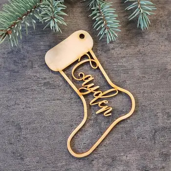 Obicei de Crăciun globuri de CRACIUN personalizate pandantive din lemn ornament de tăiat cu laser de nume, cadou de CRĂCIUN de tag-uri cu numele