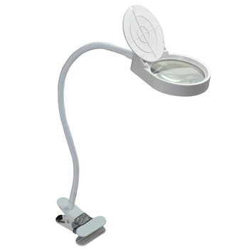 Obiectiv 8x 15x LED Lupa Lampă de Sticlă Multi-Funcțional Clemă Tip 38 Led-uri de Lectură, de Reparare și de Înfrumusețare Manichiură PD-5S-Alb