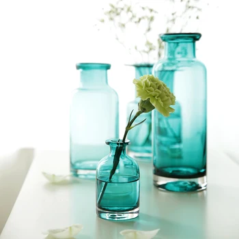 Ocean albastru vaza de sticla rustic vânt vaza planta vaza de sticla borcan