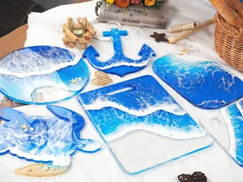 Ocean Serie Tava Super-Mare Rotund Silicon Mucegai Balena Lichid Artist Mucegai Rășină Arta De A Face Rășină Epoxidică Ambarcațiunile De A Face Propriile Coaster