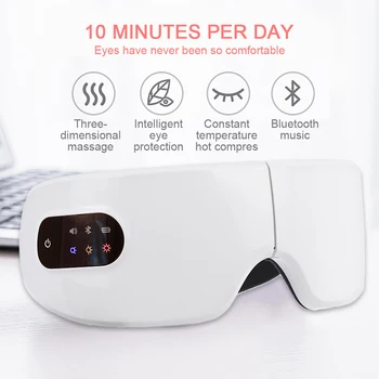 Ochi aparat de Masaj 4D Inteligent Airbag Vibrații de Îngrijire a Ochilor Instrument Compresa Fierbinte Bluetooth Ochi Masaj Ameliorează Oboseala Si cearcanele