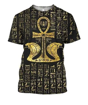 Ochiul lui Horus Și Zeul Egiptean Simboluri 3D Imprimate barbati tricou de Moda Harajuku maneca Scurta tricou Casual de vara tricou Unisex