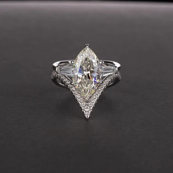 OEKDFN Argint 925 Inele Pentru Femei Creat Ridicat de Carbon Diamant Alb Citrin Logodna de Nunta Bijuterii Set Inel