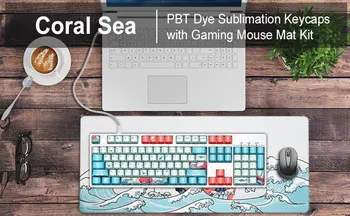 OEM PBT Sublimare Mării de Coral Taste + Ukiyo-e Japonia, Manga, Gaming Mouse Pad Pentru Switch-uri Cherry MX Tastatură Mecanică