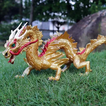 Oenux Simulare De Dimensiuni Mari Chineză Dragon Mitologic Animale Model Legendar Red Dragon Phoenix Animale De Acțiune Figura Jucărie Pentru Copii