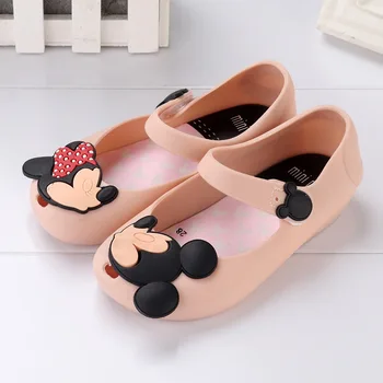 Oferta speciala Fata e din cauciuc PVC pantofi de Cristal moale sandale Copilul Mickey Minnie pantofi de desene animate pentru Copii Fetita Pantofi KD2-7Y