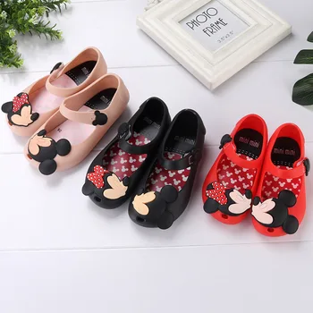 Oferta speciala Fata e din cauciuc PVC pantofi de Cristal moale sandale Copilul Mickey Minnie pantofi de desene animate pentru Copii Fetita Pantofi KD2-7Y