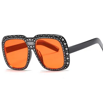 OFIR Moda Clasic pentru Bărbați ochelari de Soare Patrati Femei Retro Siamezi Stras Mare Cadru Ochelari de Soare Umbra UV400 Ochelari
