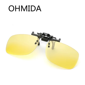 OHMIDA Polarizat Ochelari de Soare Pentru Barbati Clip Pe ochelari de Soare On-line UV400 Conducere Viziune de Noapte Lentile Femei Anti-UVA Nuante Vintage