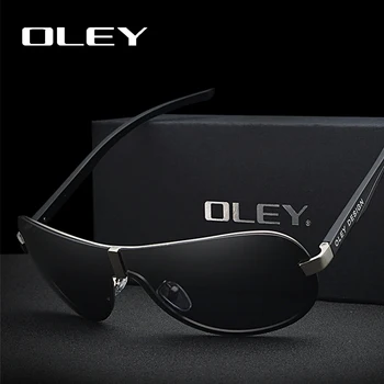 OLEY Brand Masculin Polarizat ochelari de Soare Cadru Mare fără Margini Clasic Pilot Ochelari de Soare în aer liber conducere anti orbire UV400 ochelari de cal