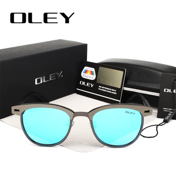 OLEY Retro Rotund ochelari de Soare Barbati de Brand Designer de femei Polarizat Ochelari de Soare 2017, pentru a Proteja Ochii de conducere ochelari gafas de sol Y9800