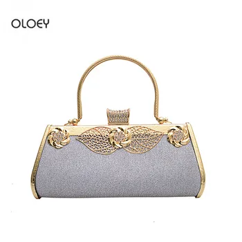 OLOEY Noua moda de metal cina sac de aur, de mătase geantă de mână înstelat high-end banchet geantă seară, geantă de umăr, sac sac messenger