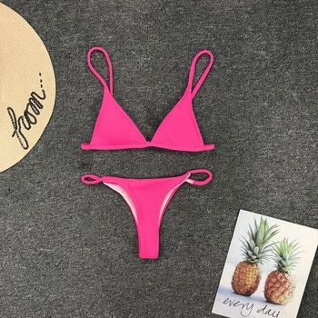 OMKAGI Brand de Costume de baie Femei Solide Micro Biquini Înot Costum de Vara Beach Triangle Bikini de costume de Baie Bikini 2019 Mujer de costume de Baie