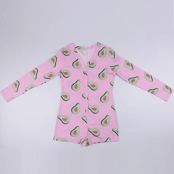 OMSJ Noi Femei Toamna Pijamale Pijamale Haioase Fructe Print cu Maneci Lungi Skinny Salopeta Scurta Casual Drăguț de Crăciun body-uri pentru Adulți