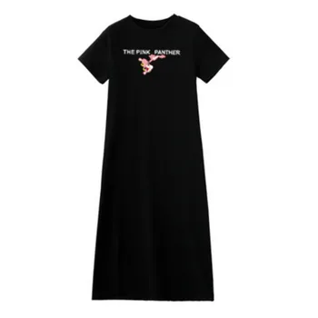 Oneimirry 2021 Vara Plus Size Print Pentru Femei Rochie Cu Maneci Scurte O-Gât Mediu-Lung Roșu Dragoste Model De Tricou Rochii Casual Haine