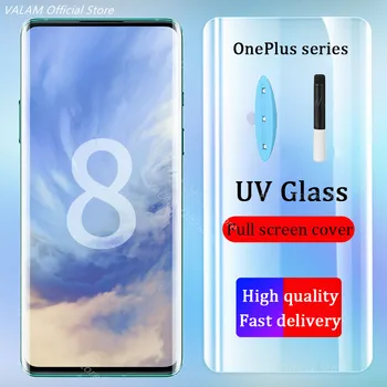 OnePlus 8 Pro Temperat Pahar Ecran Protector Nano Lichid UV Plin Adeziv de Sticlă Pentru OnePlus 8 Pro Full Capac Sticla Ecran Protector