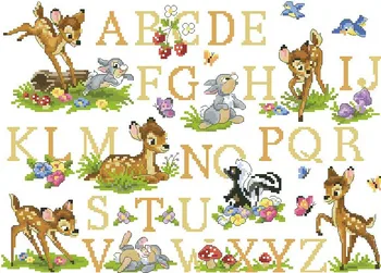 Oneroom Minunat de Frumos Numărat goblen Kit Alfabetul Alfabetică Lista de Animale Cerb, Iepure Bunny Dicționar Litere