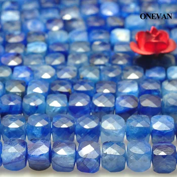 ONEVAN O+ Albastru Cianit Fațete Pătrat Margele 4+-0.2 mm Rotunde Netede de Piatră Brățară Colier de Luare de Bijuterii Diy Accesorii de Design