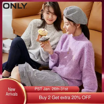 ONLY2020 toamna noua culoare pură lână leneș vrac lână tricot pulover femei | 120424040