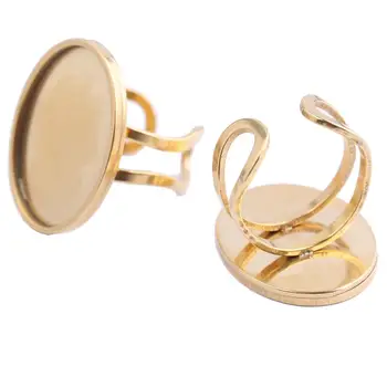 Onwear 10buc Placat cu Aur din Oțel Inoxidabil 18x25mm cabochon Ovale inel de bază spații diy cameo rama setările pentru a face bijuterii