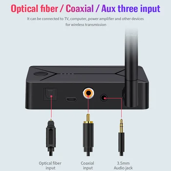 Optic Coaxial SPDIF Wireless Adaptor de 3,5 mm AUX Jack RCA USB Muzica Stereo Bluetooth 5.0 Transmițător Audio Pentru TV, PC, Căști