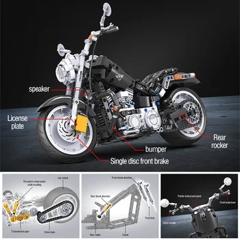 Orașul MOC Technic Motocicleta de Model de Masina Blocuri Creator Motocicleta Super-Vehicul de Curse Cărămizi Jucarii pentru Copii Baieti Cadouri