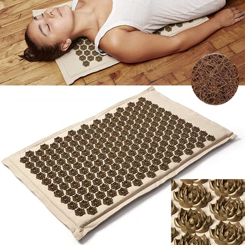 Organice naturale Lenjerie de Acupunctura Mat Lotus Spike Masaj Pad Pernă Saltea de Yoga Spate/Gat/ Ameliorarea Durerii Terapia 75*44cm