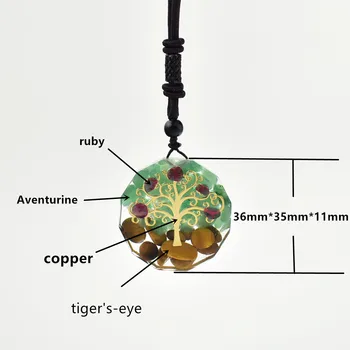 Orgonice Pandantiv Tree Of Life Energie Joasa Colier Roz cu Cristale Bijuterii Rășină Naturală piatra de cristal Dropshipping