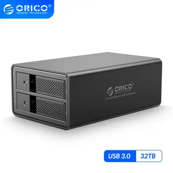 ORICO 95 Serie de 3.5 inch HDD Docking Station 2 Bay 32TB Aluminiu USB3.0 HDD Cabina de 36W cu Adaptor Extern HDD Caz