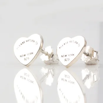 Original 925 серьги Argint Pan Cercei Argint Rafinat în Formă de Inimă Pan Cercei Pentru Femei, Cadou de Nunta Bijuterii de Moda