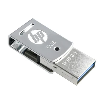 Original HP Unitate Flash USB Pendrive 32gb 64gb 128 gb OTG Tip C Stick de Memorie USB 3.1 DIY Logo-ul DJ MUZICA Pen Drive Dropshipping
