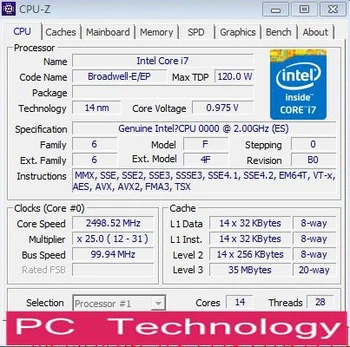 Original Intel Xeon ES Versiunea QHZF/QHVC/QH2M E5 2660V4 2.0 GHZ 14-Nuclee 35MB E5 2660 V4 FCLGA2011-3 E5-2660 V4 E5-2660V4